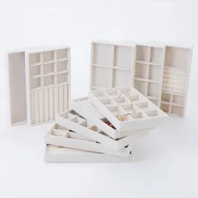 1PC, Flocking Jewelry Box Jewelry Tray, Color: Beige