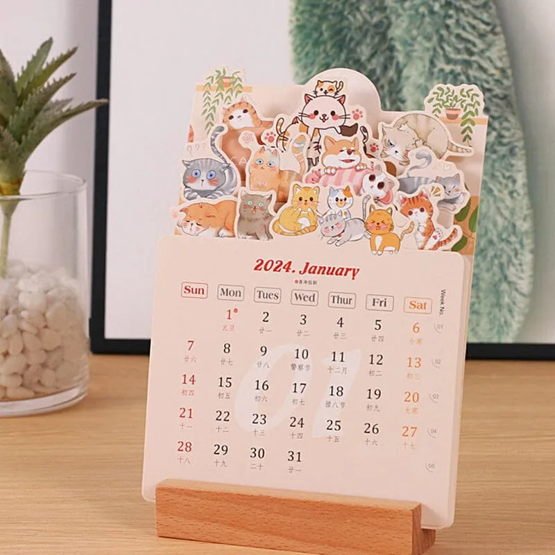 🌷2024 Bloomy Flowers Desk Calendar