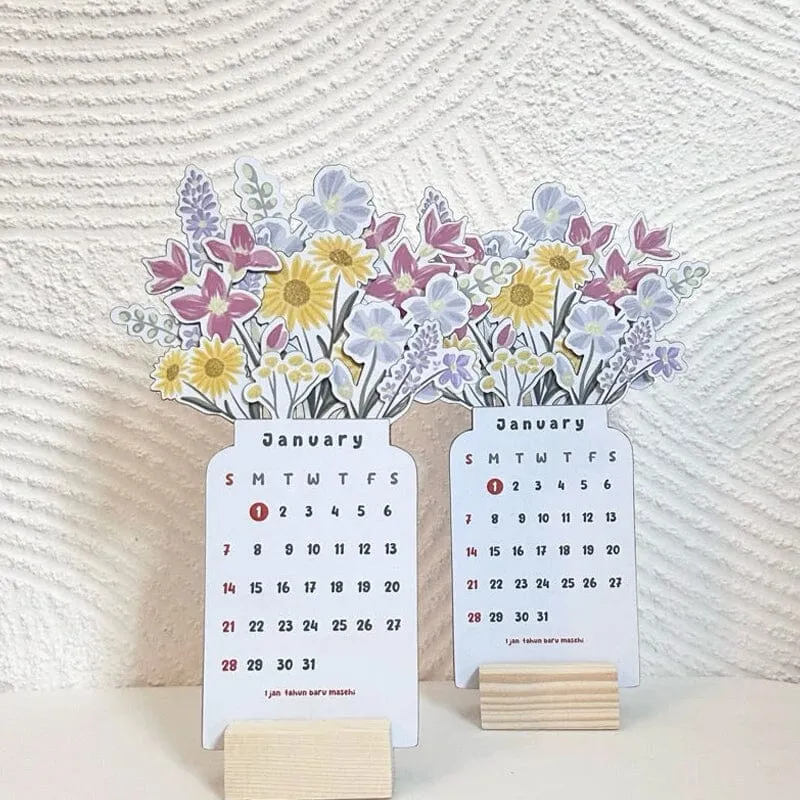 🌷2024 Bloomy Flowers Desk Calendar