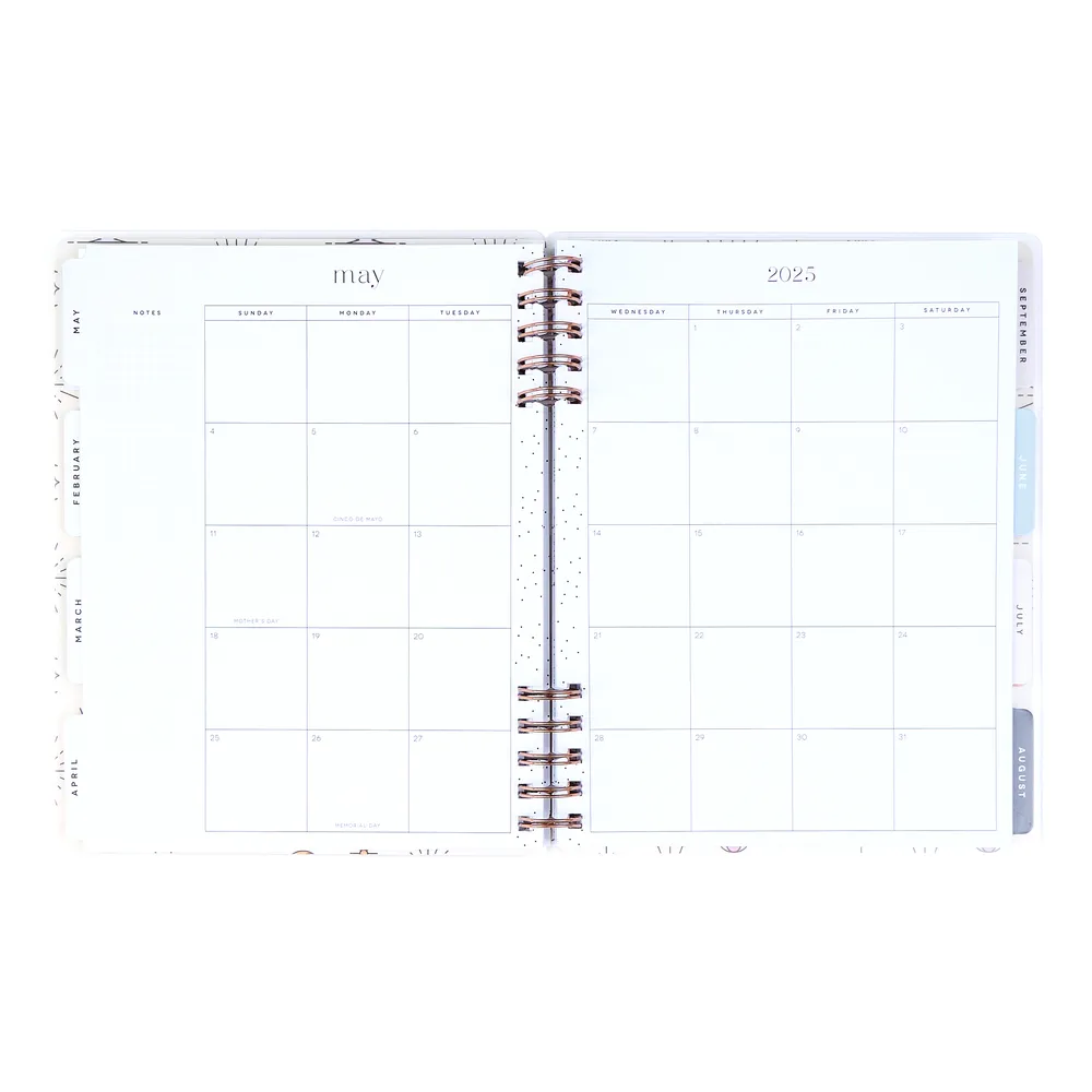 2025 Desert Mystic Customizable Spiral Planner - Classic Dashboard Layout - 12 Months