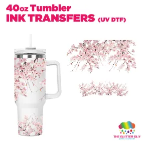 40oz Tumbler Wrap - Ink Transfers UVDTF - Cherry Blossom