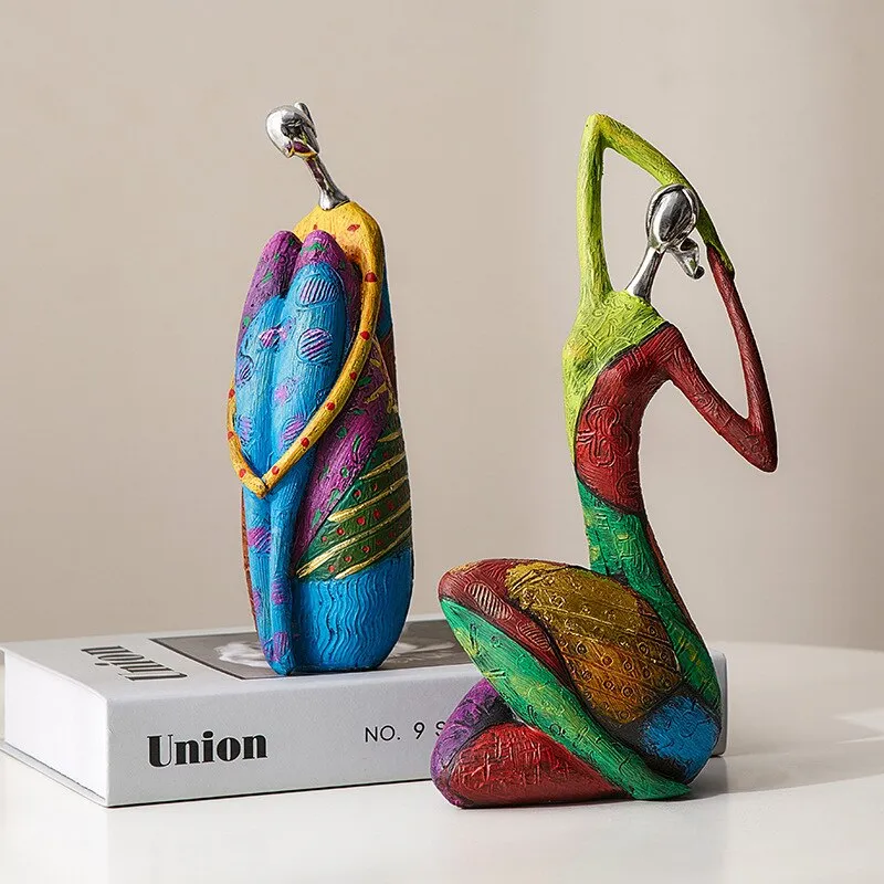 Abstract Art Resin Woman Sculpture: A Modern & Vibrant Touch for Home Decor