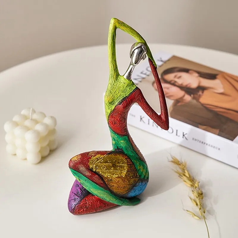 Abstract Art Resin Woman Sculpture: A Modern & Vibrant Touch for Home Decor