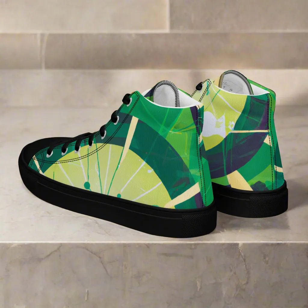 Abstract Green High Tops - Stand Out with Unique Style!