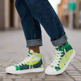 Abstract Green High Tops - Stand Out with Unique Style!