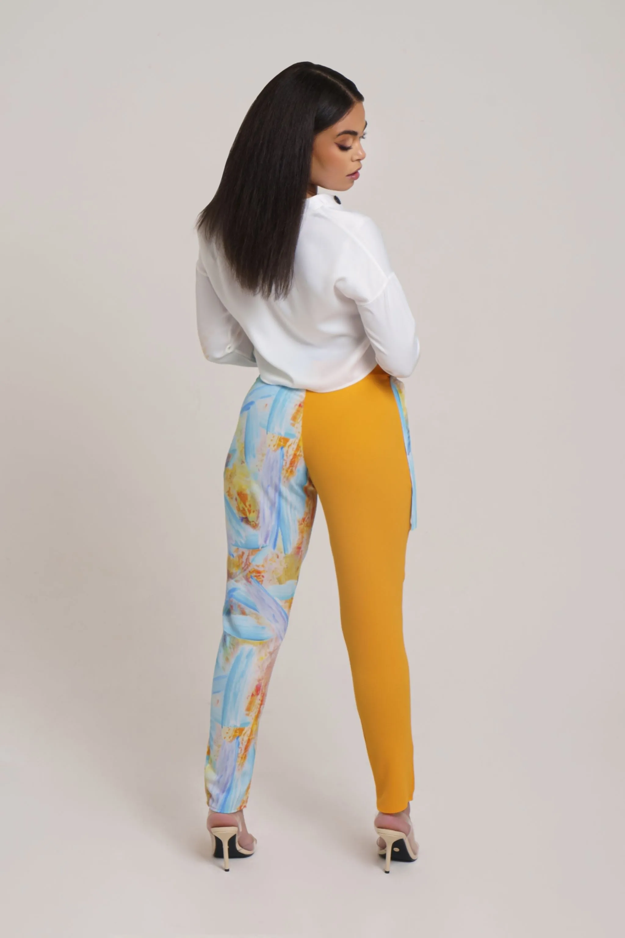 Abstract Print Straight Leg Pants