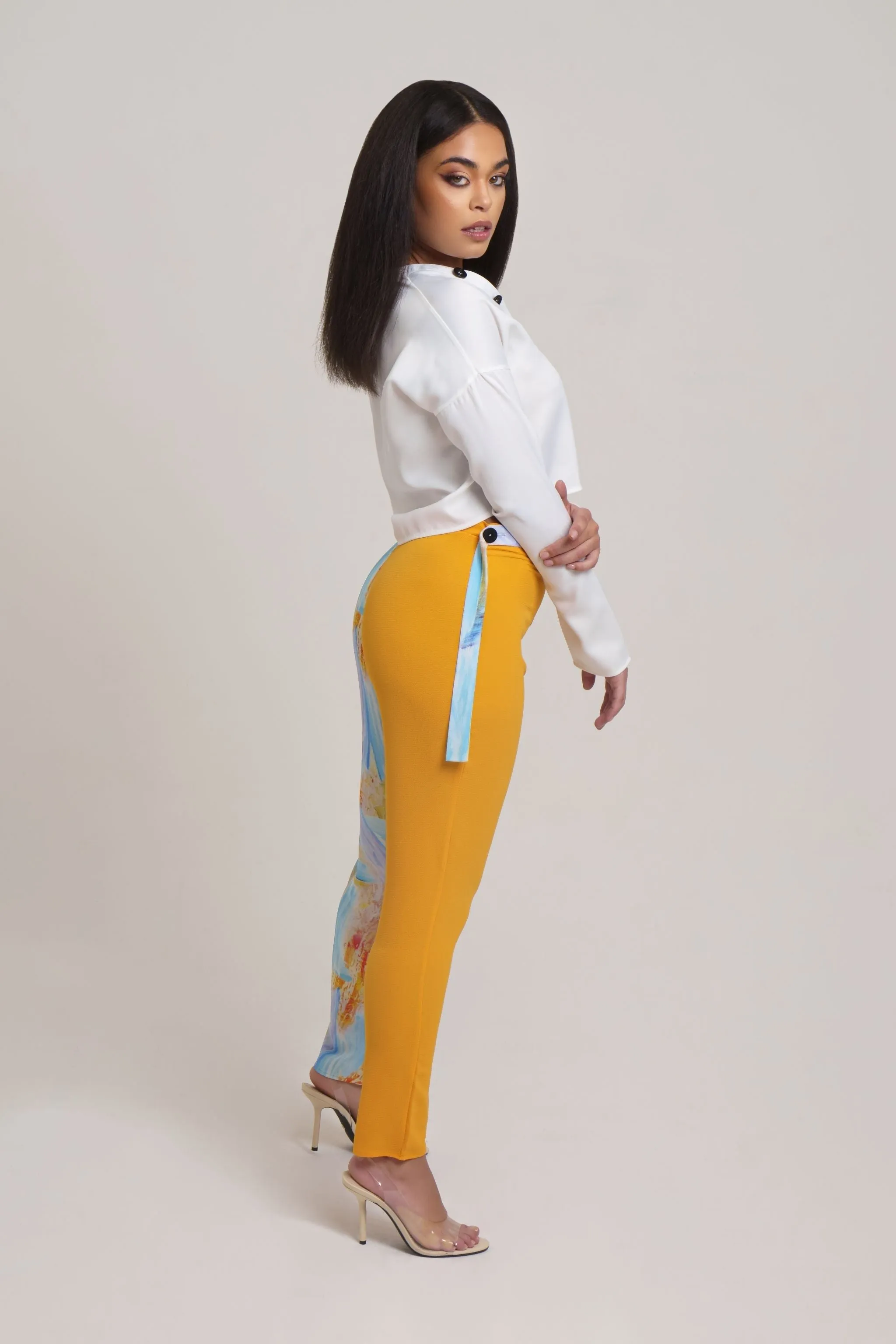 Abstract Print Straight Leg Pants