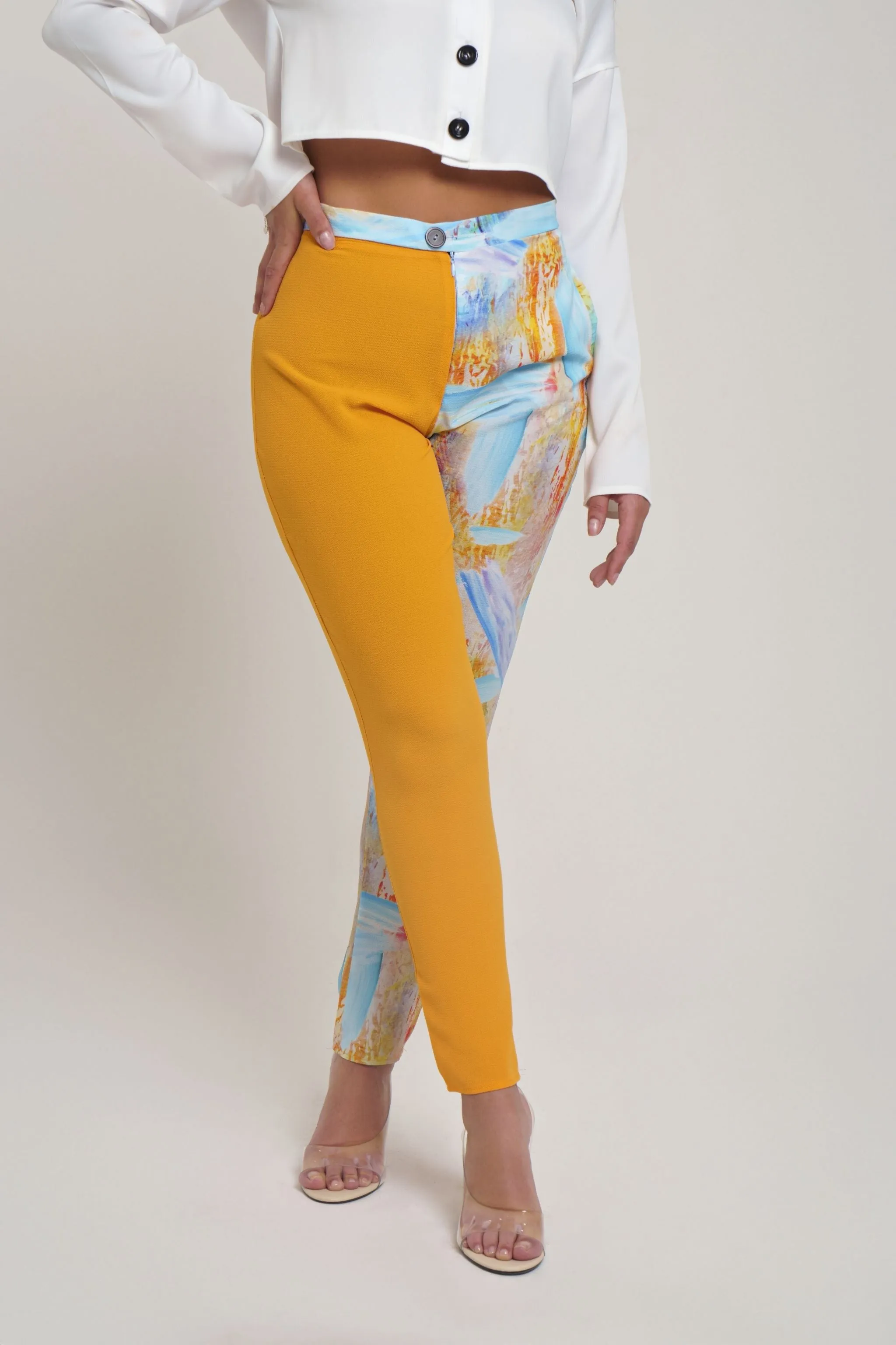 Abstract Print Straight Leg Pants