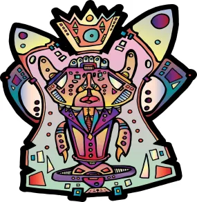 AEQEA "Pop Culture Prophet" vinyl die-cut illustration art sticker design 4" x 3"