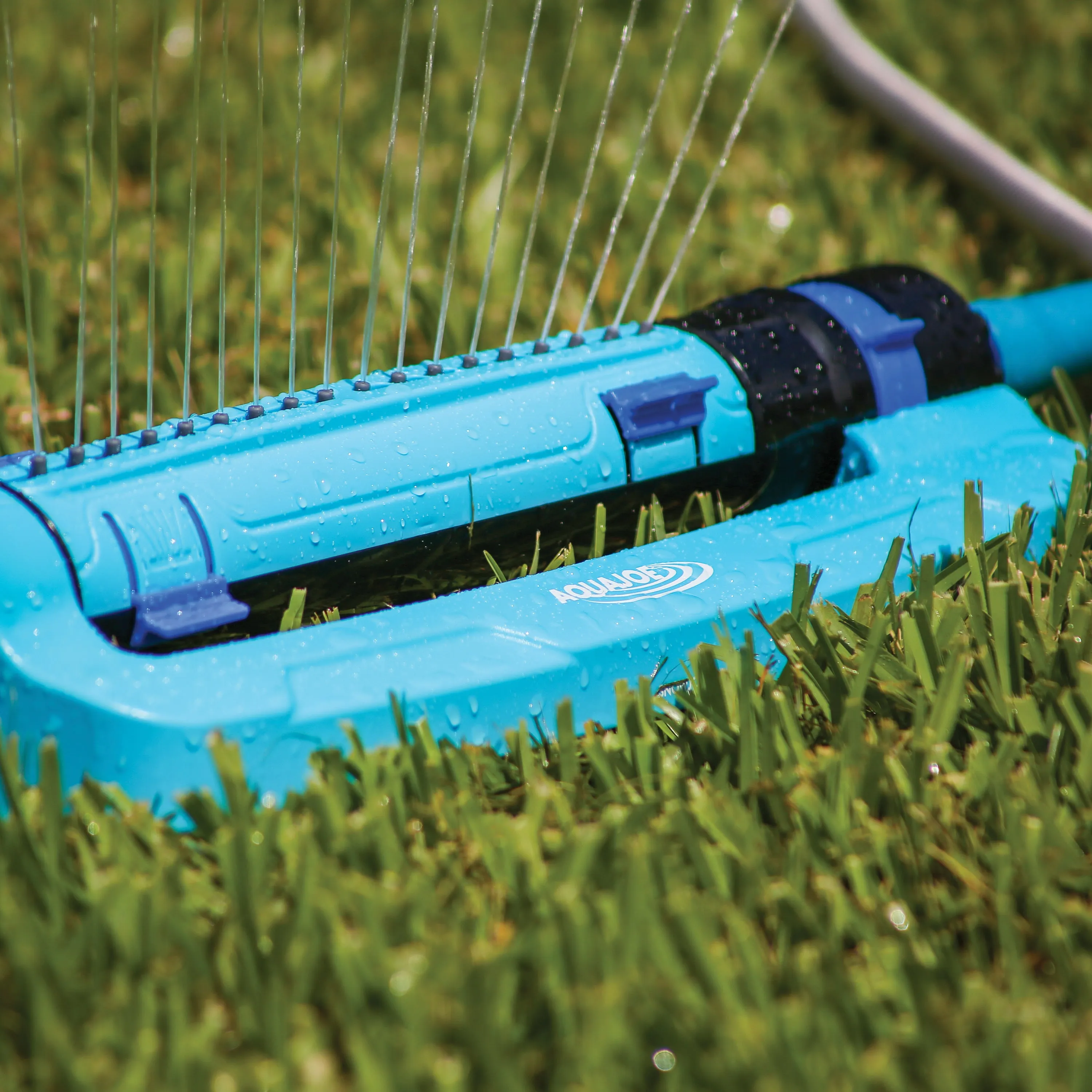 Aqua Joe SJI-TLS18 Turbo Oscillating Lawn Sprinkler | 3-Way Oscillation | Range/Width/Flow Control | 4500 sq ft Max Coverage