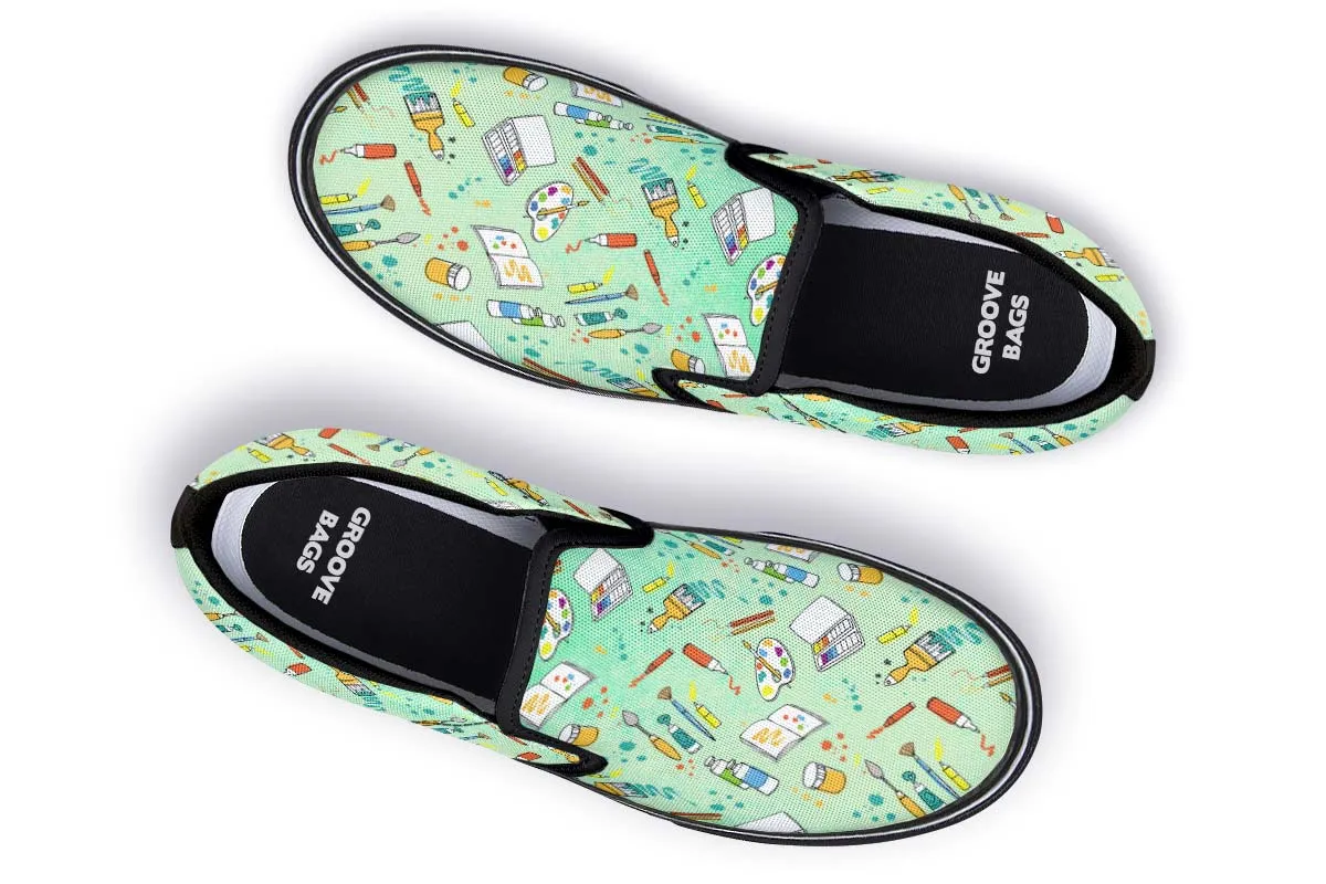 Artist Pattern Slip-On Shoes