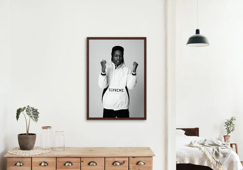 Asap Rocky Supreme Poster PRINTABLE WALL ART, Fashion Photography, Streetwear Art, Modern Wall Art, Pop Culture, Hypebeast, Black And White Photography Wall Art