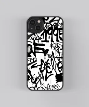 B&W Graffiti Abstract Glass Phone Case Cover