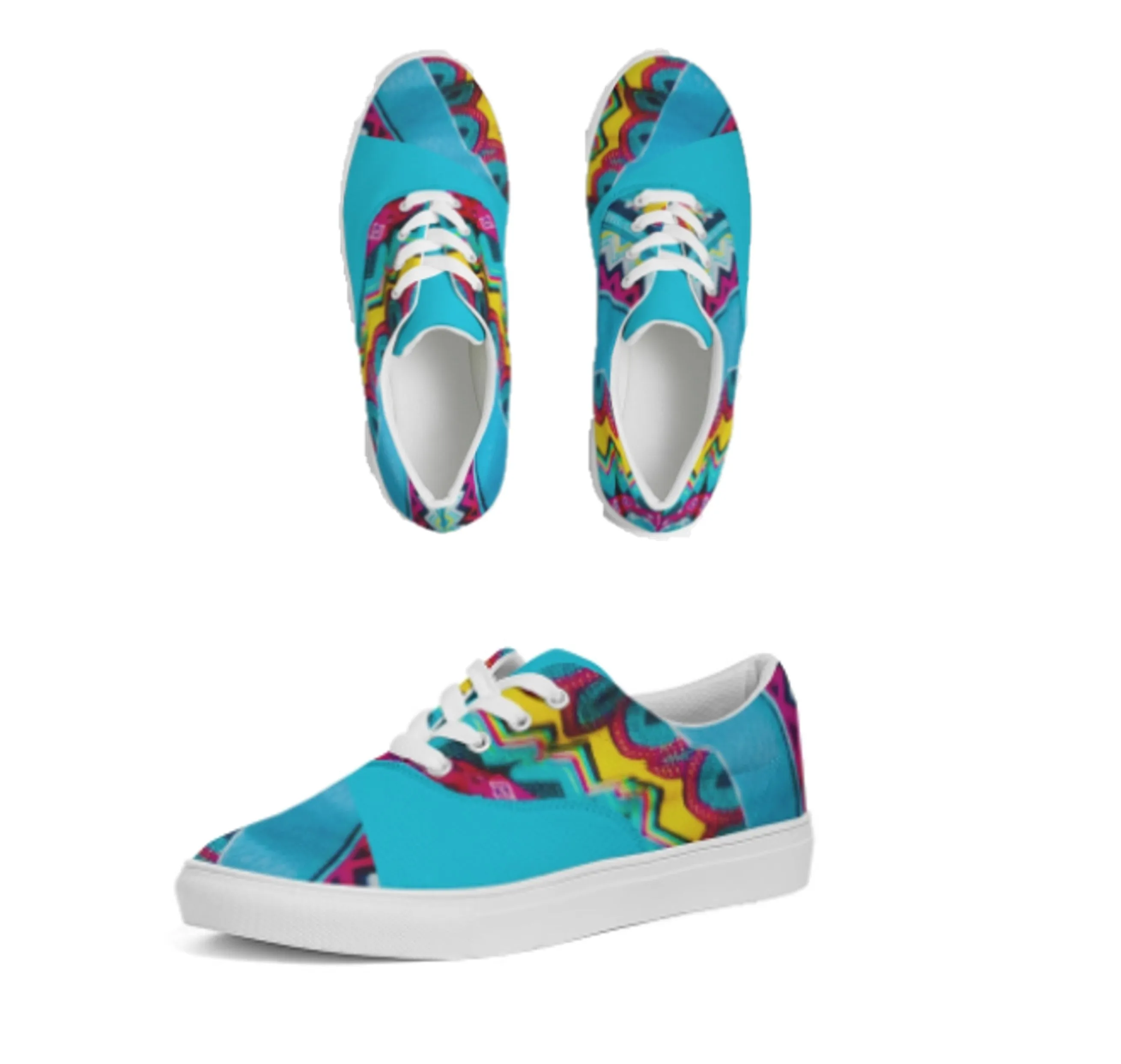 Batik Art Sneakers for Women.  Girls' Trendy Canvas Lowtops.. WickedYo.