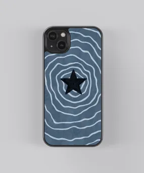 Blue Spiral Star Abstract Glass Phone Case Cover