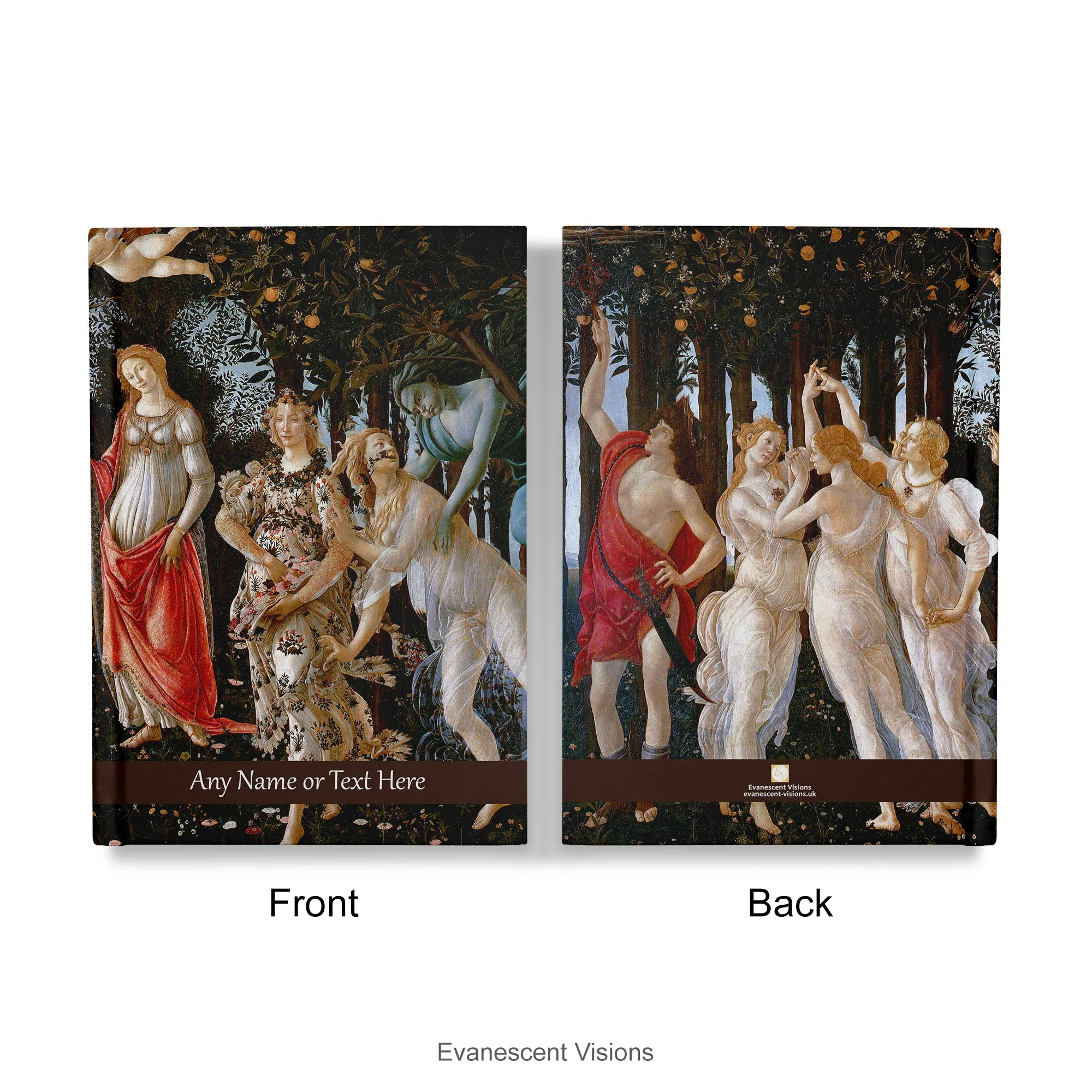 Botticelli Primavera Personalised Artistic Notebook, Hardback A4, A5