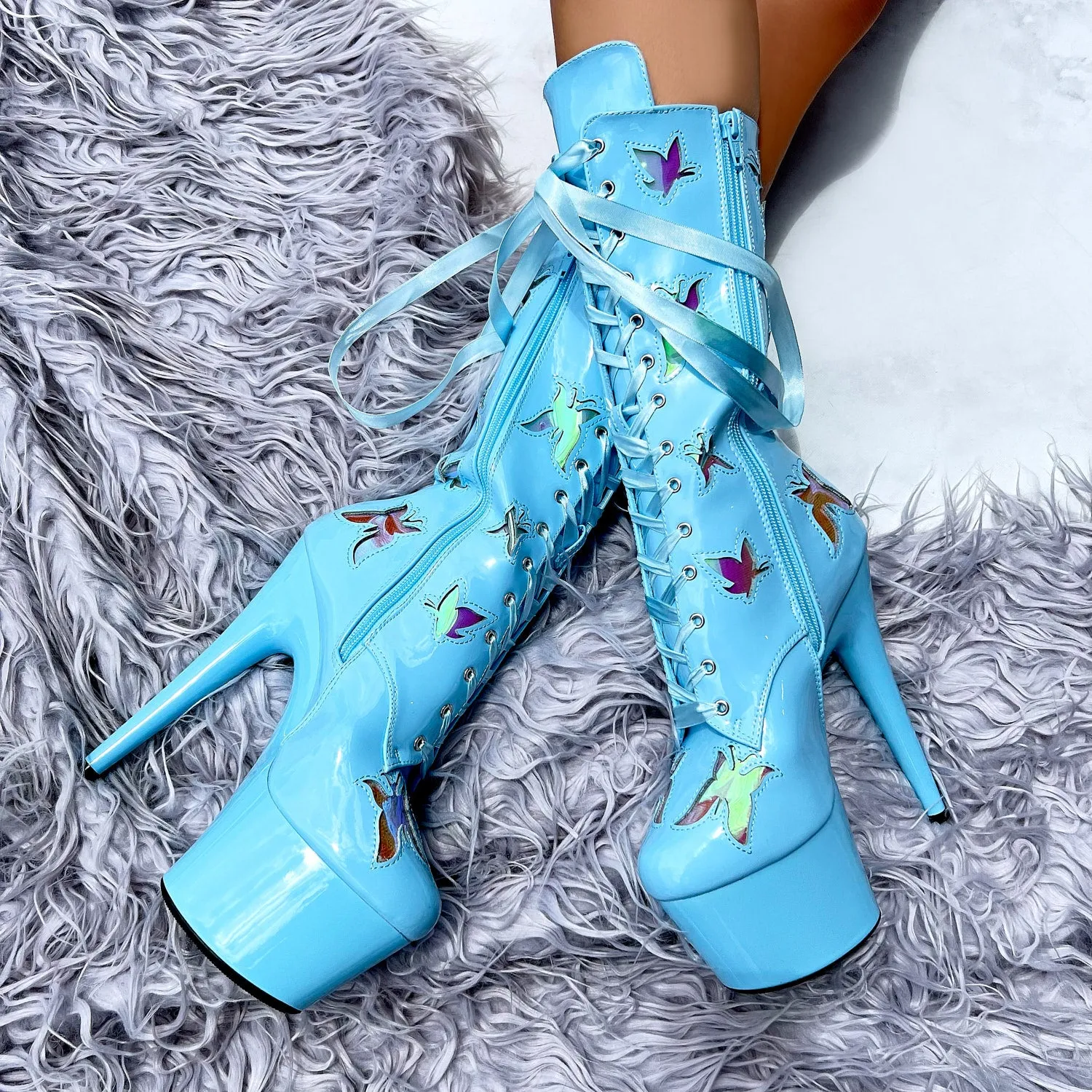 Butterfly Boot - Blue - 7 INCH