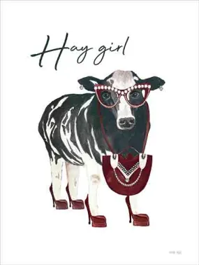 CIN4061 - Hay Girl Cow - 12x16