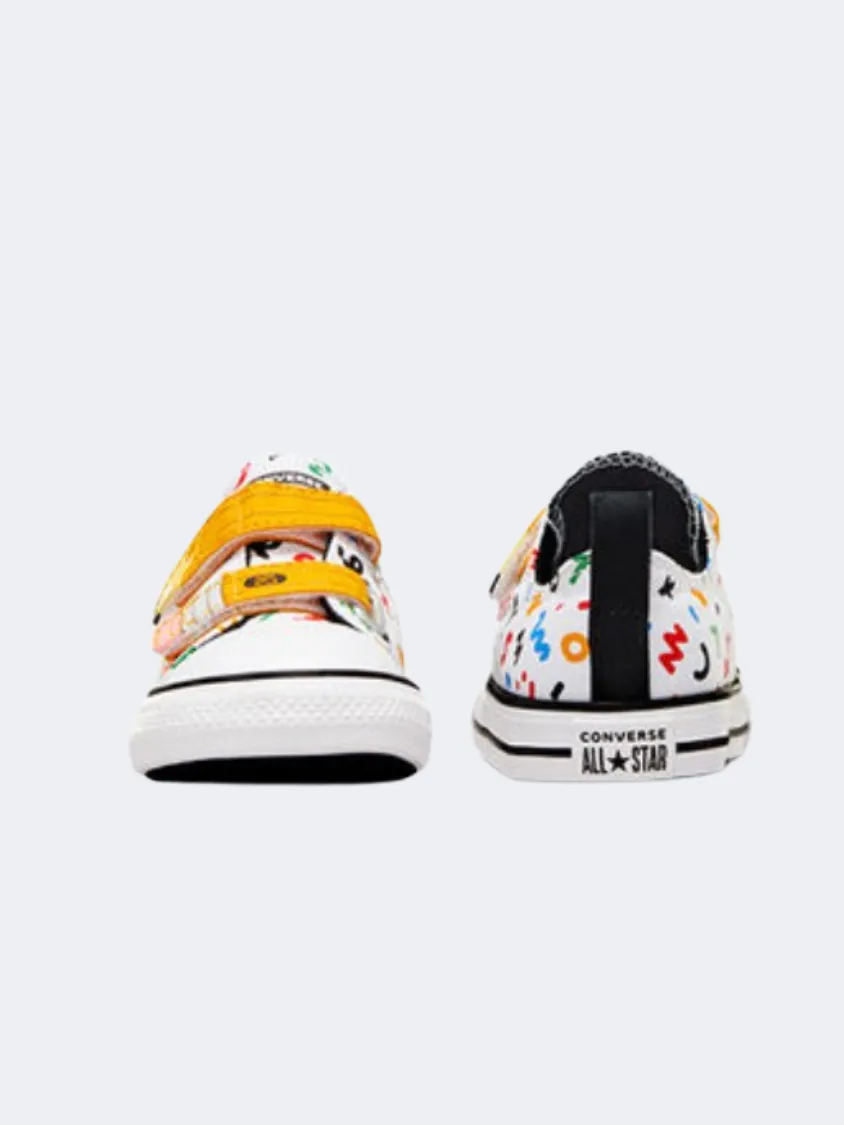 Converse All Star Easy On Doodles Infant Unisex Lifetsyle Shoes White/Yellow/Black