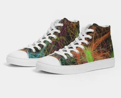 Cool Canvas Shoes for Girls-Neon Art Design. Sneakers for Women. WickedYo