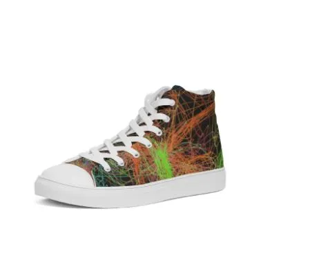 Cool Canvas Shoes for Girls-Neon Art Design. Sneakers for Women. WickedYo