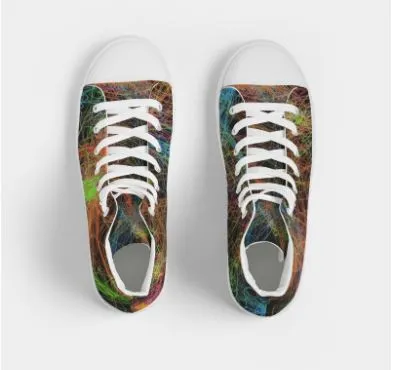 Cool Canvas Shoes for Girls-Neon Art Design. Sneakers for Women. WickedYo