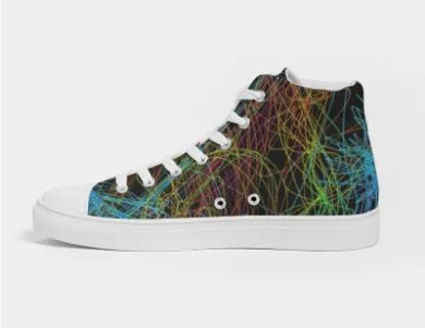 Cool Canvas Shoes for Girls-Neon Art Design. Sneakers for Women. WickedYo