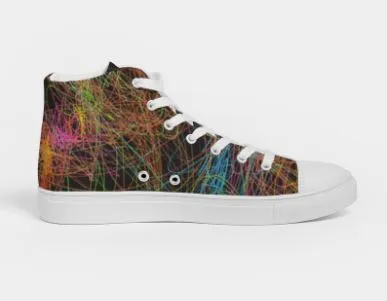 Cool Canvas Shoes for Girls-Neon Art Design. Sneakers for Women. WickedYo