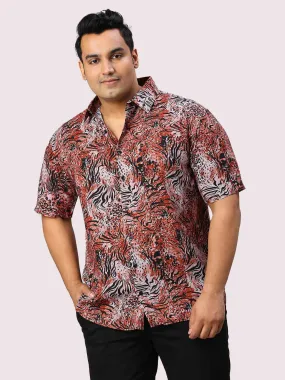 Crimson Digital Printed Half Sleeve Men's Plus Size Shirt