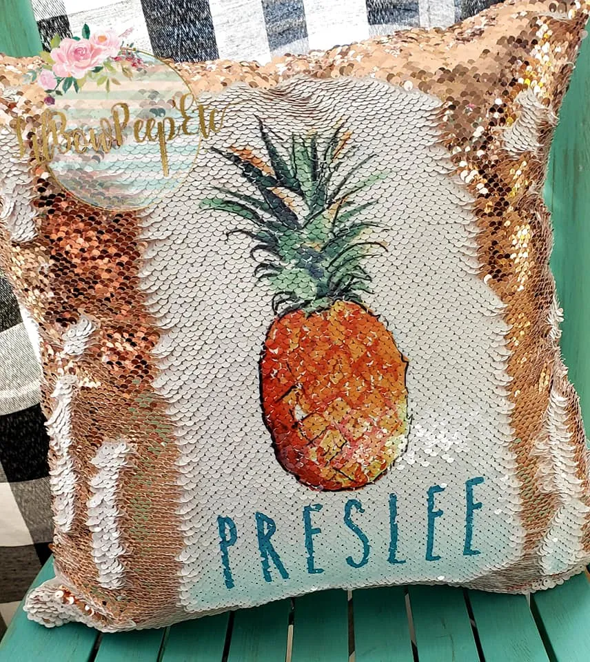 Custom Pinnaple Face Flip Sequin Pillow Cover