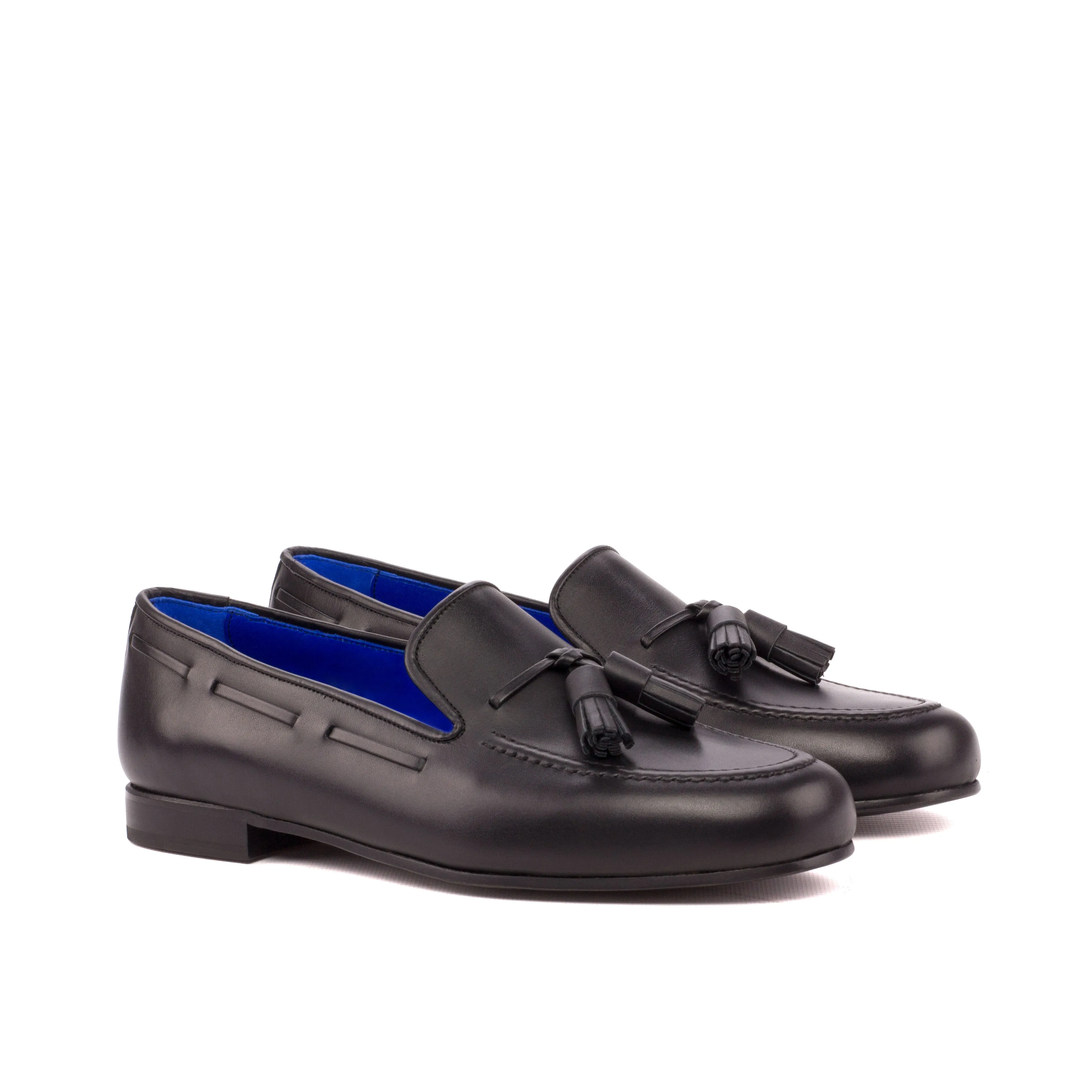 DapperFam Enzo in Black Men's Italian Leather Slipper