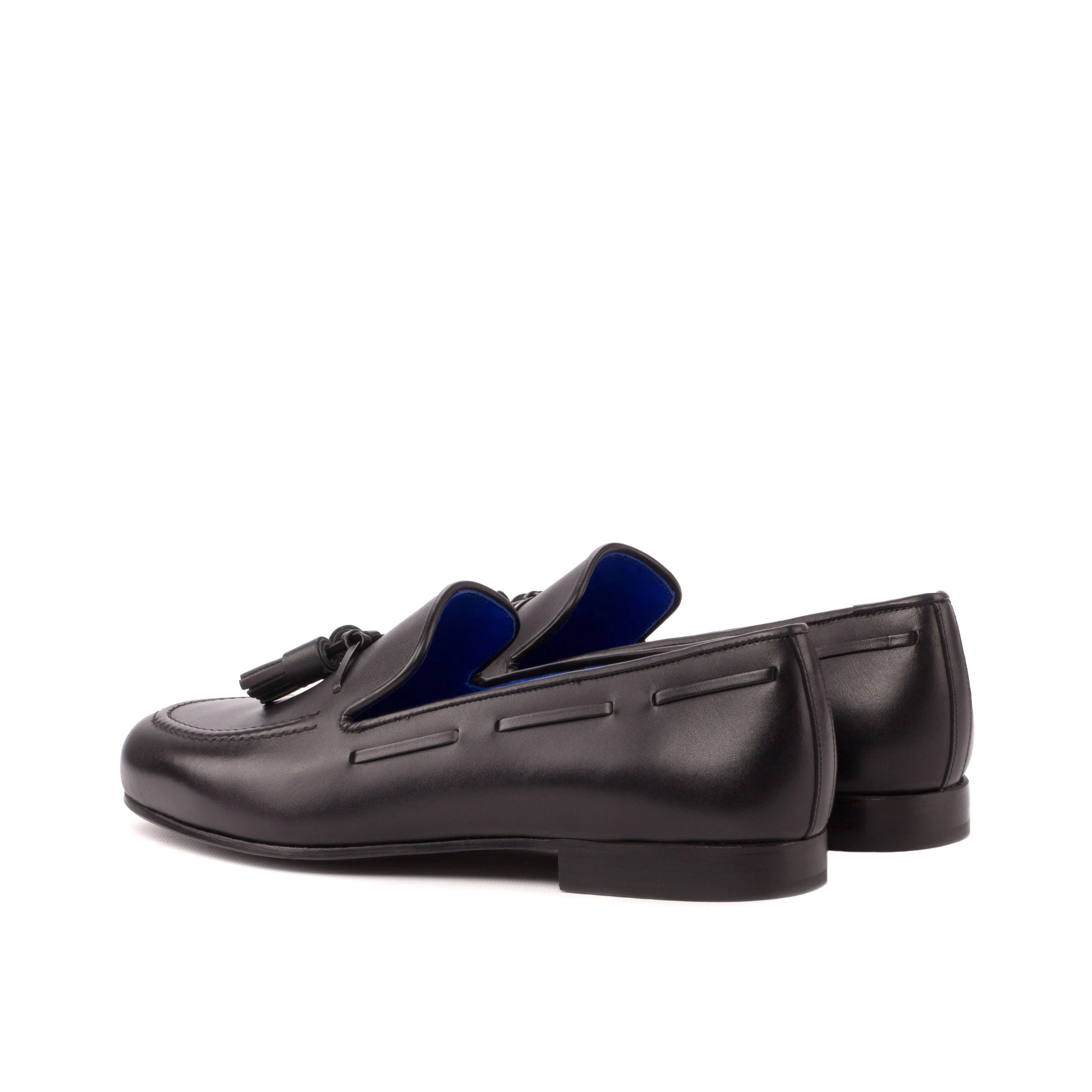 DapperFam Enzo in Black Men's Italian Leather Slipper