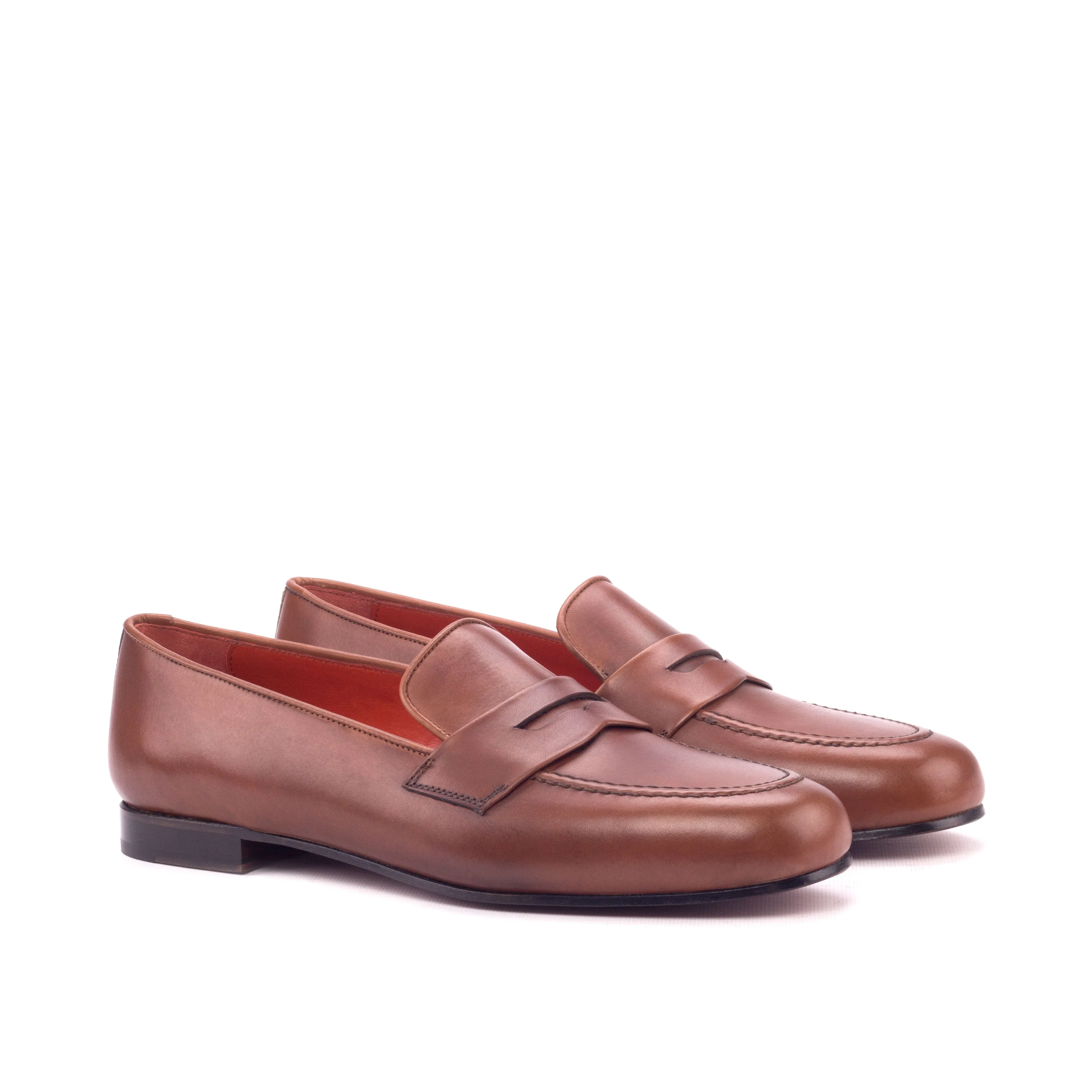 DapperFam Enzo in Med Brown Men's Italian Leather Slipper