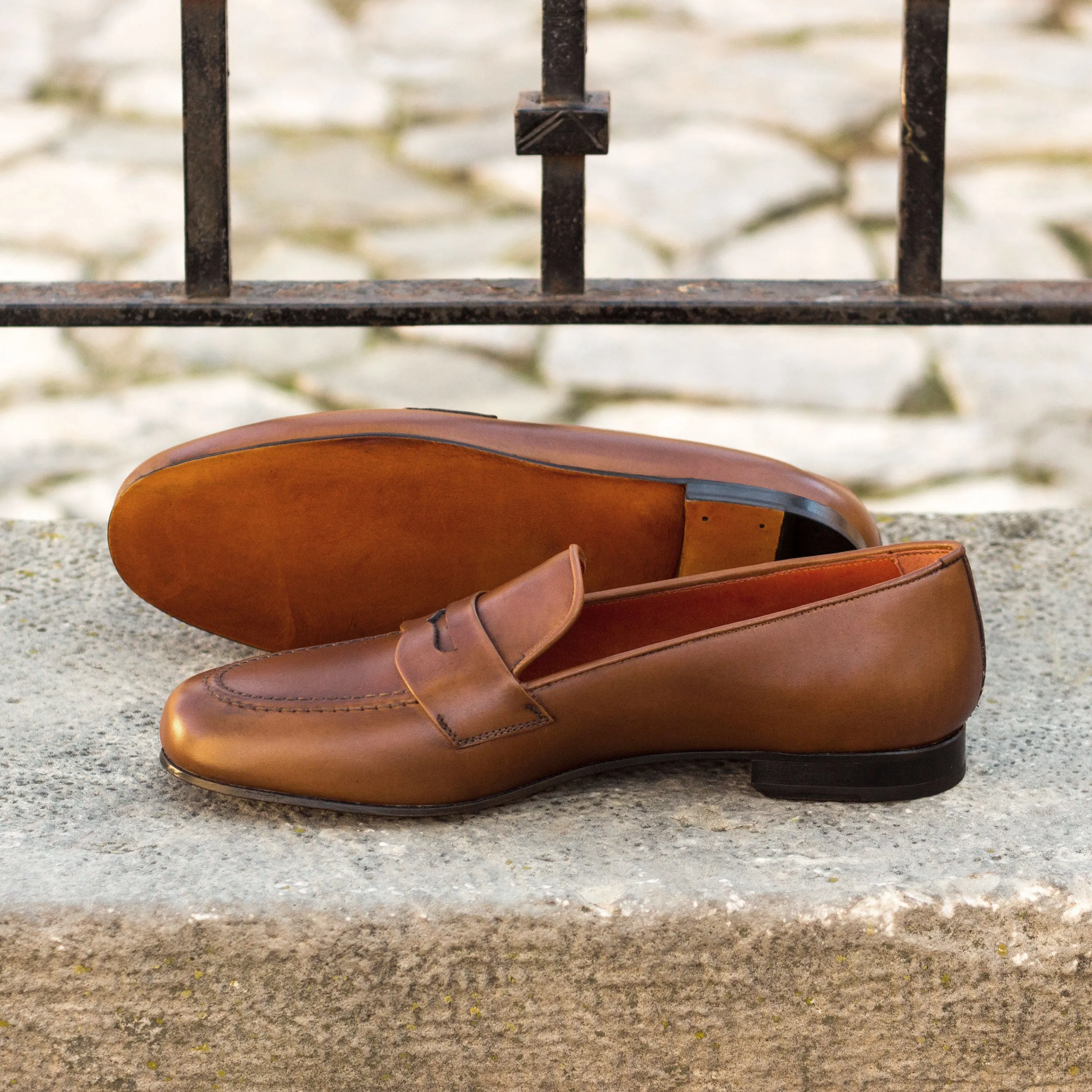 DapperFam Enzo in Med Brown Men's Italian Leather Slipper