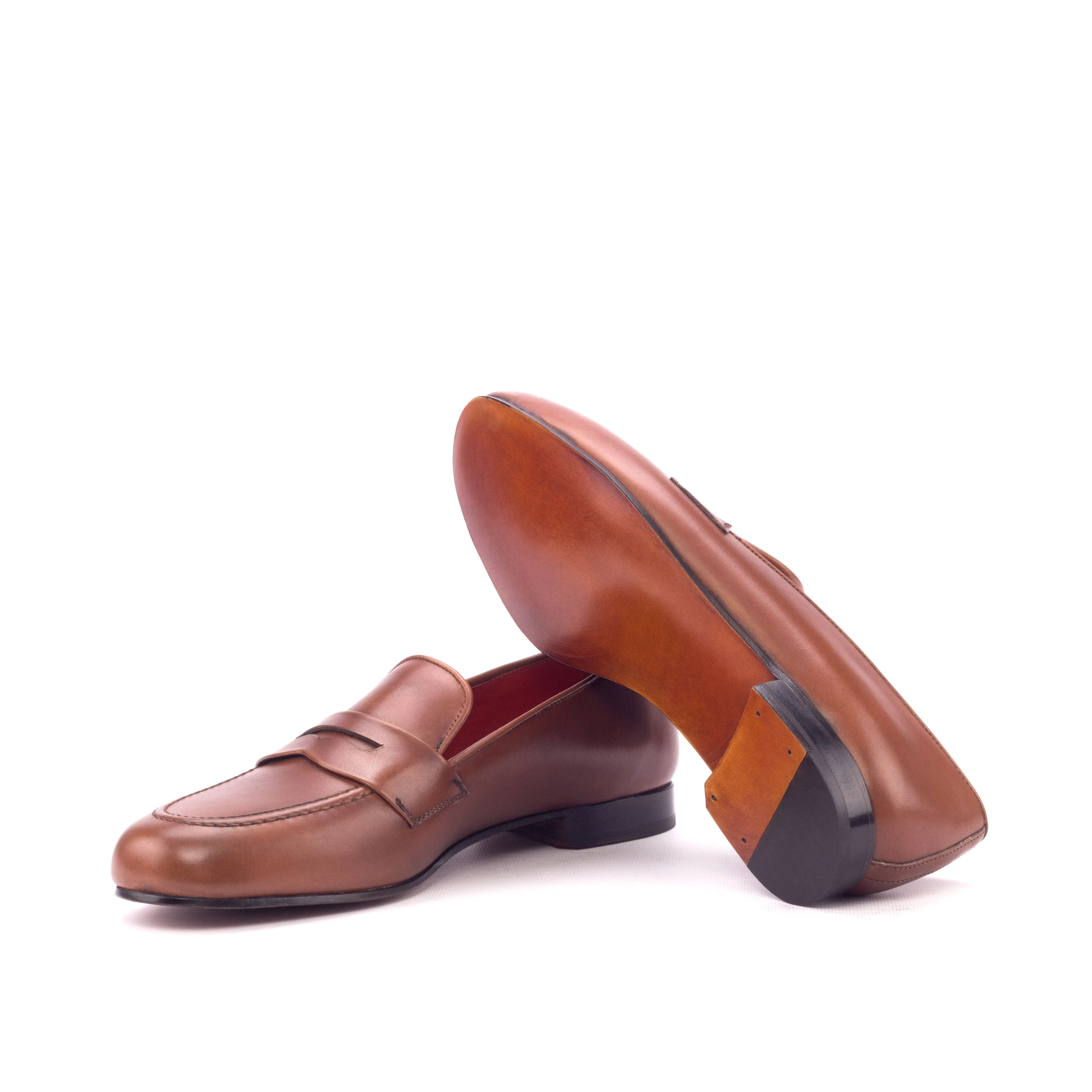 DapperFam Enzo in Med Brown Men's Italian Leather Slipper