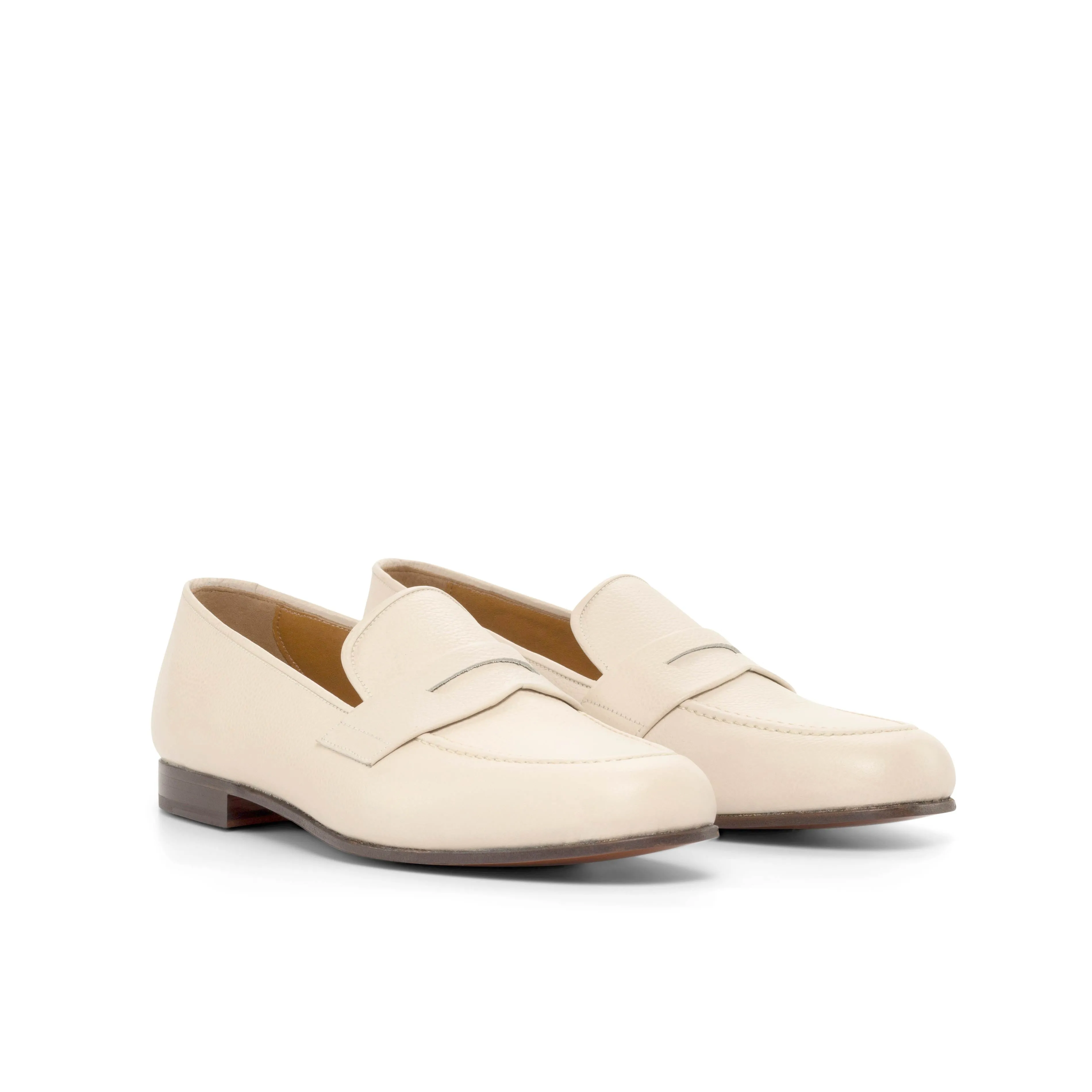 DapperFam Enzo in Nude Men's Italian Full Grain Leather Slipper