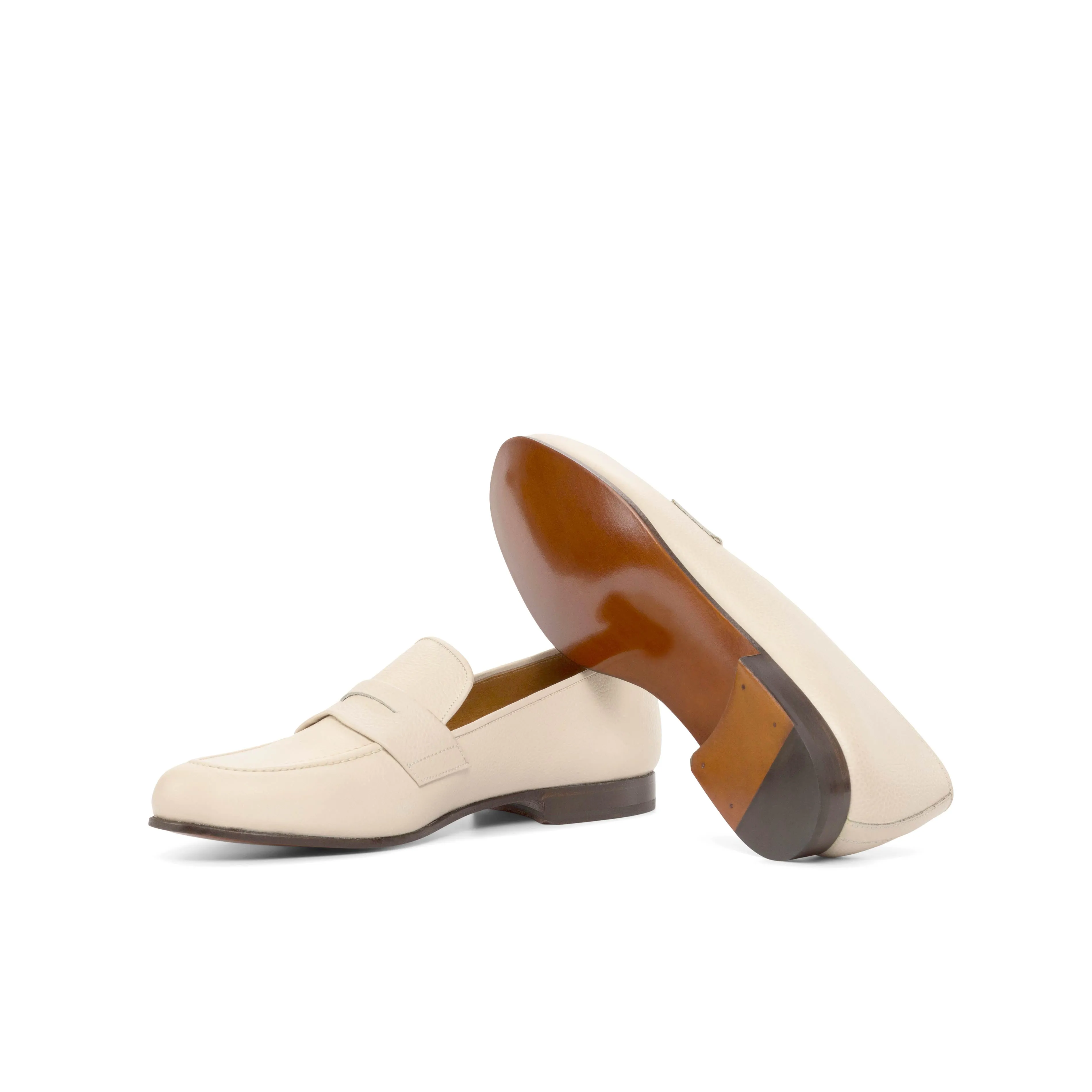 DapperFam Enzo in Nude Men's Italian Full Grain Leather Slipper