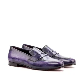 DapperFam Enzo in Purple Men's Hand-Painted Patina Slipper