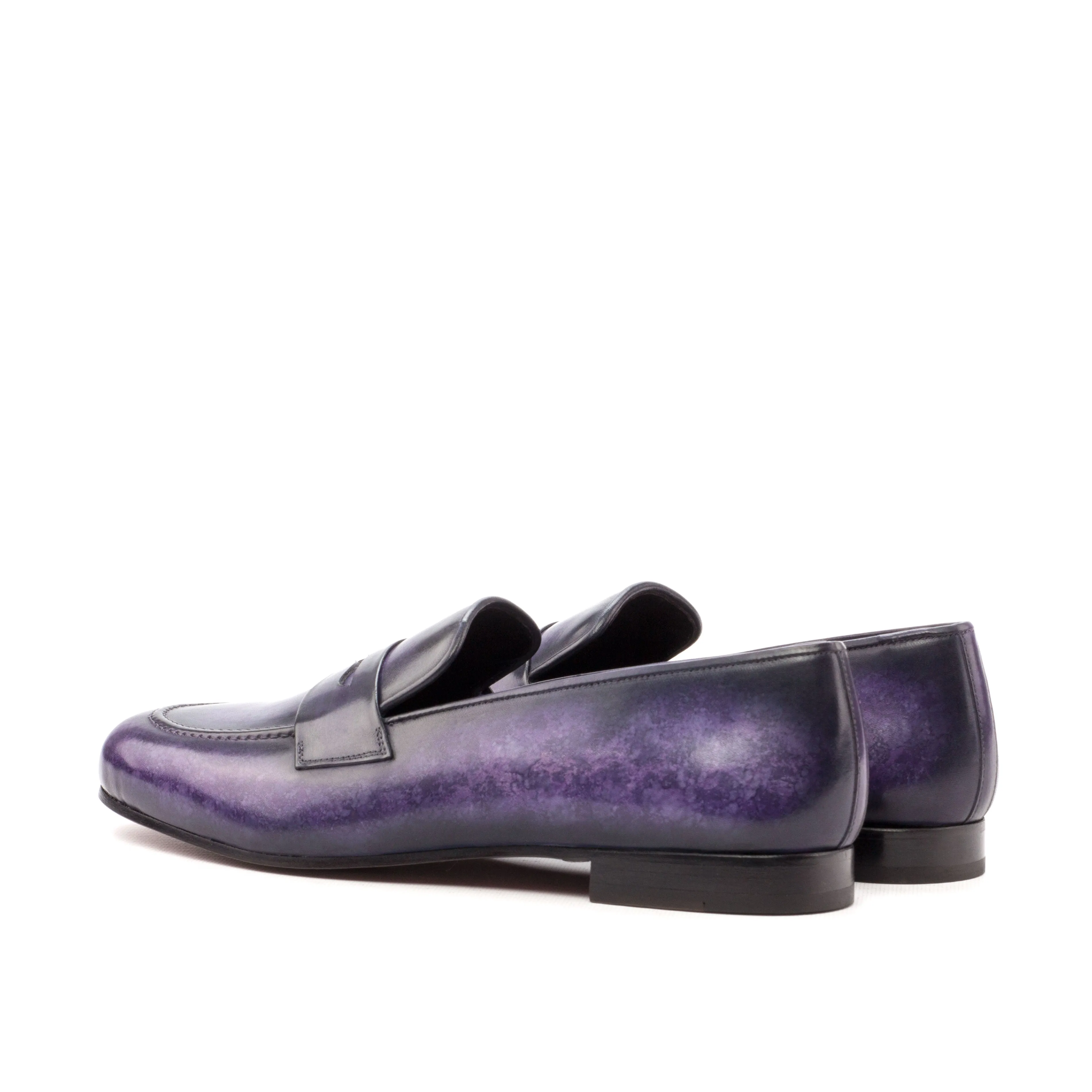 DapperFam Enzo in Purple Men's Hand-Painted Patina Slipper