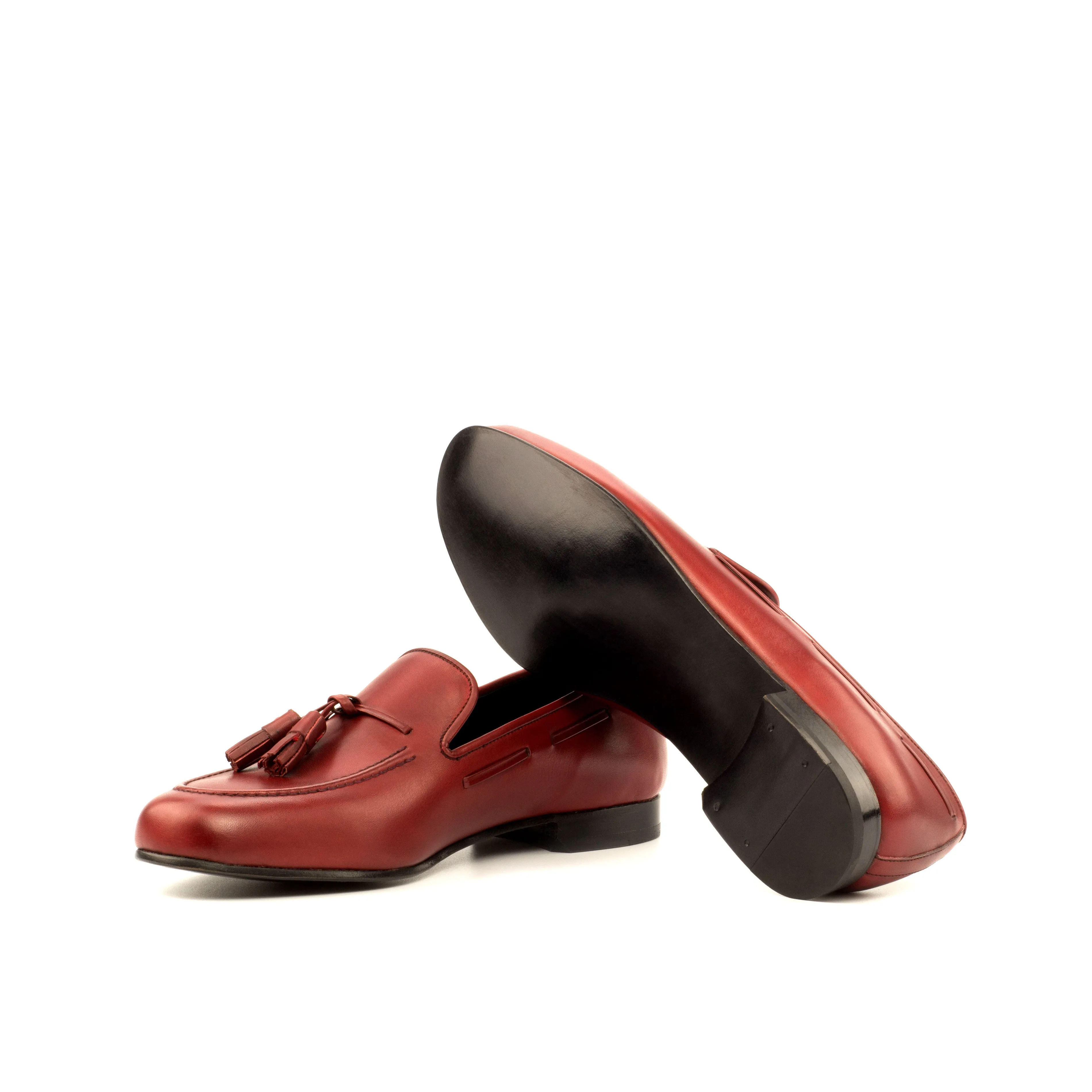 DapperFam Enzo in Red Men's Italian Leather Slipper