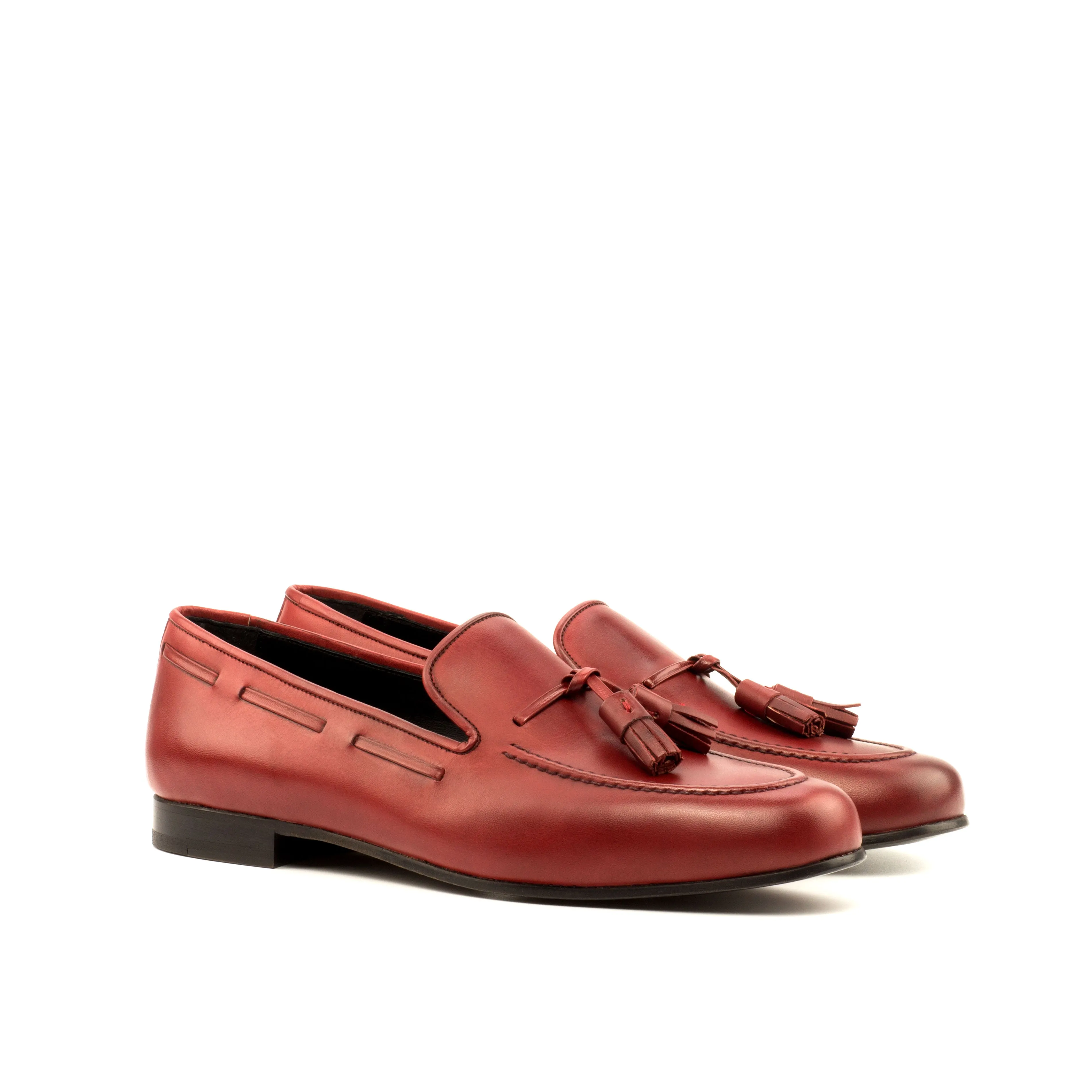 DapperFam Enzo in Red Men's Italian Leather Slipper