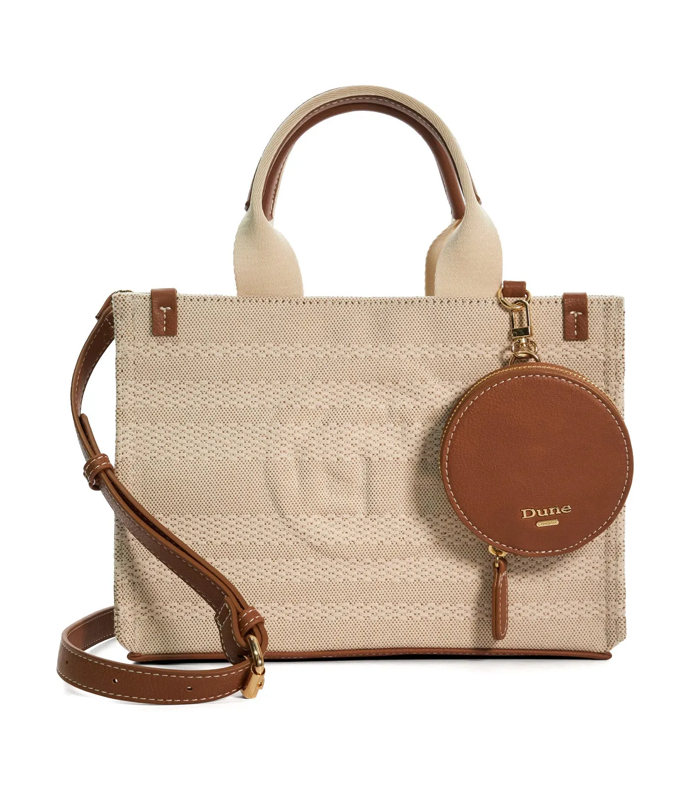 Dinkydeltra Mini Striped Canvas Tote Natural