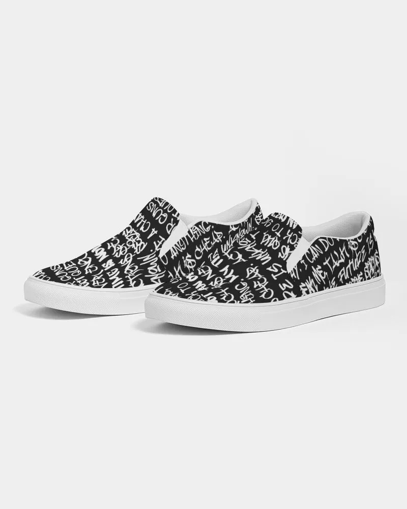 Empowering Graffiti Men's Slip-On Canvas Shoe