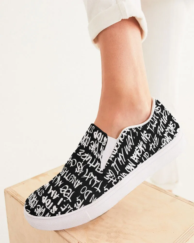 Empowering Graffiti Women's Slip-On Canvas Shoe