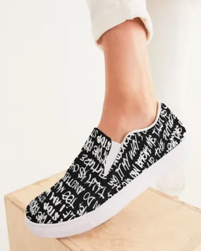 Empowering Graffiti Women's Slip-On Canvas Shoe