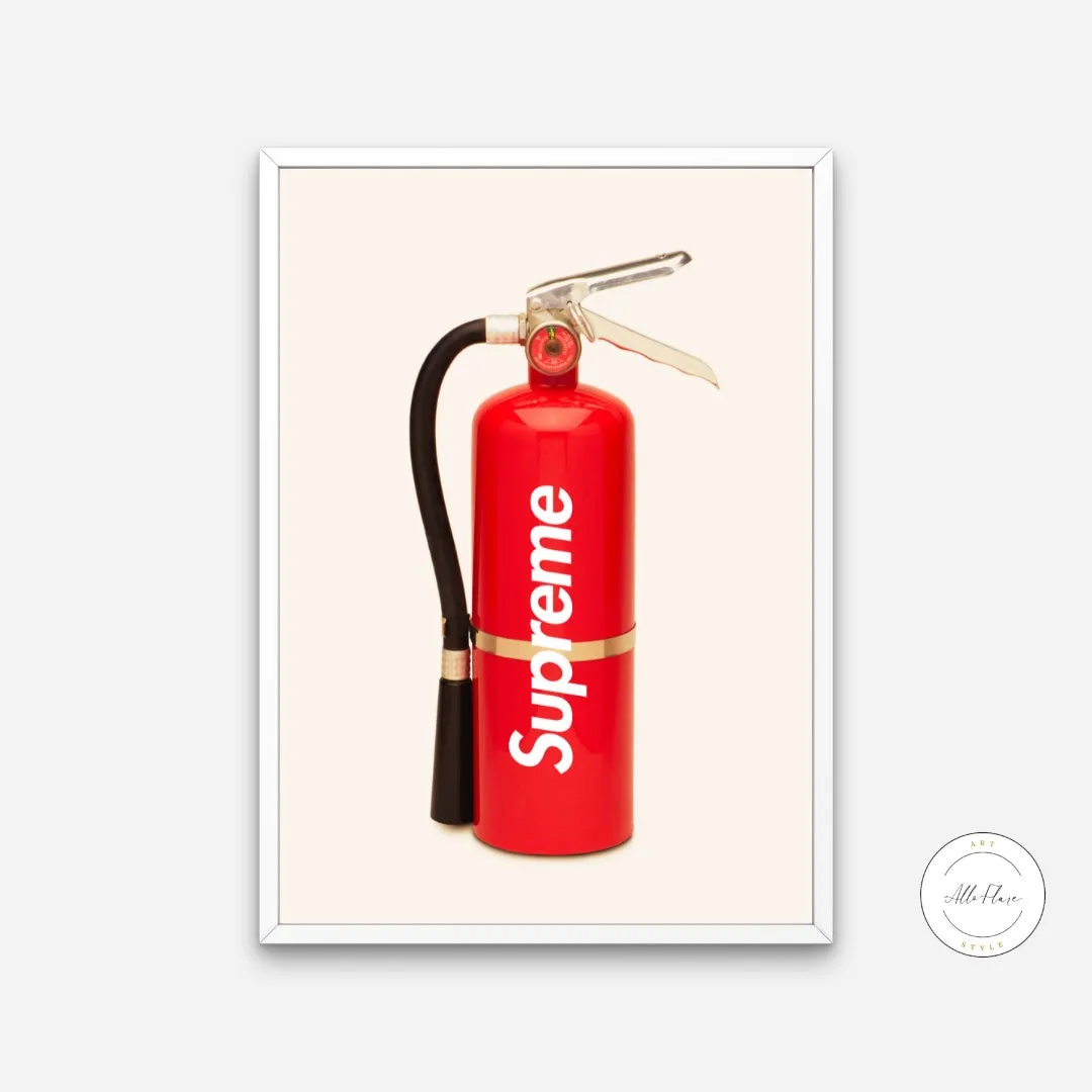 Fire Extinguisher Supreme Poster PRINTABLE WALL ART, Hypebeast Streetwear Art, Modern Wall Art, Pop Culture Wall Art, Sporty Print, Fashion Print