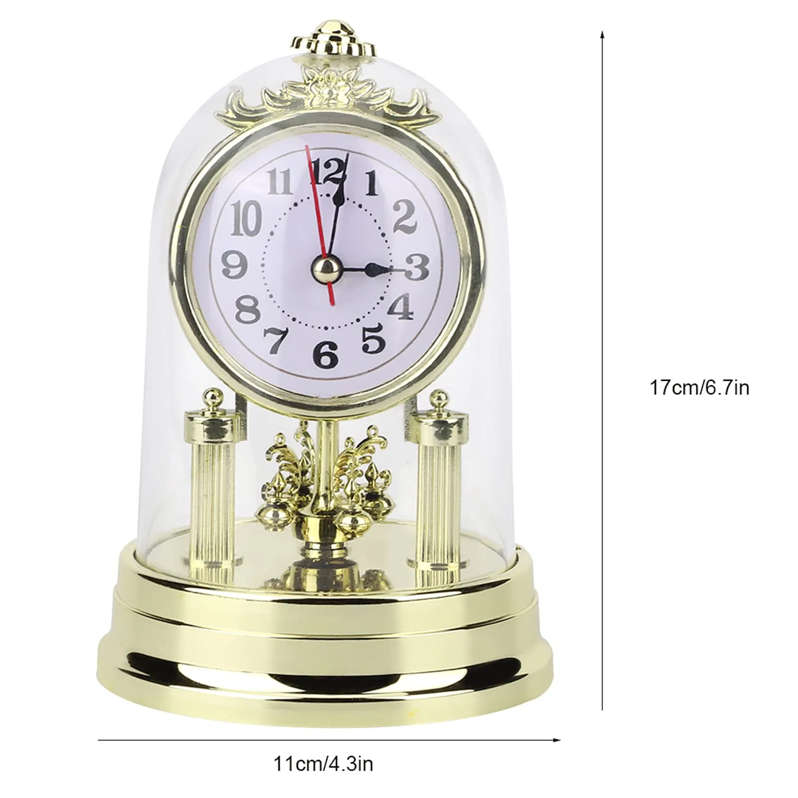 GOTOTOP Table Clocks for Living Room Decor Antique Wall Clock Baroque Retro European Style Table Clock Mantel Clock for Home Hotel Decorative Wall Mounted Desk Alarm Clock(Gold)