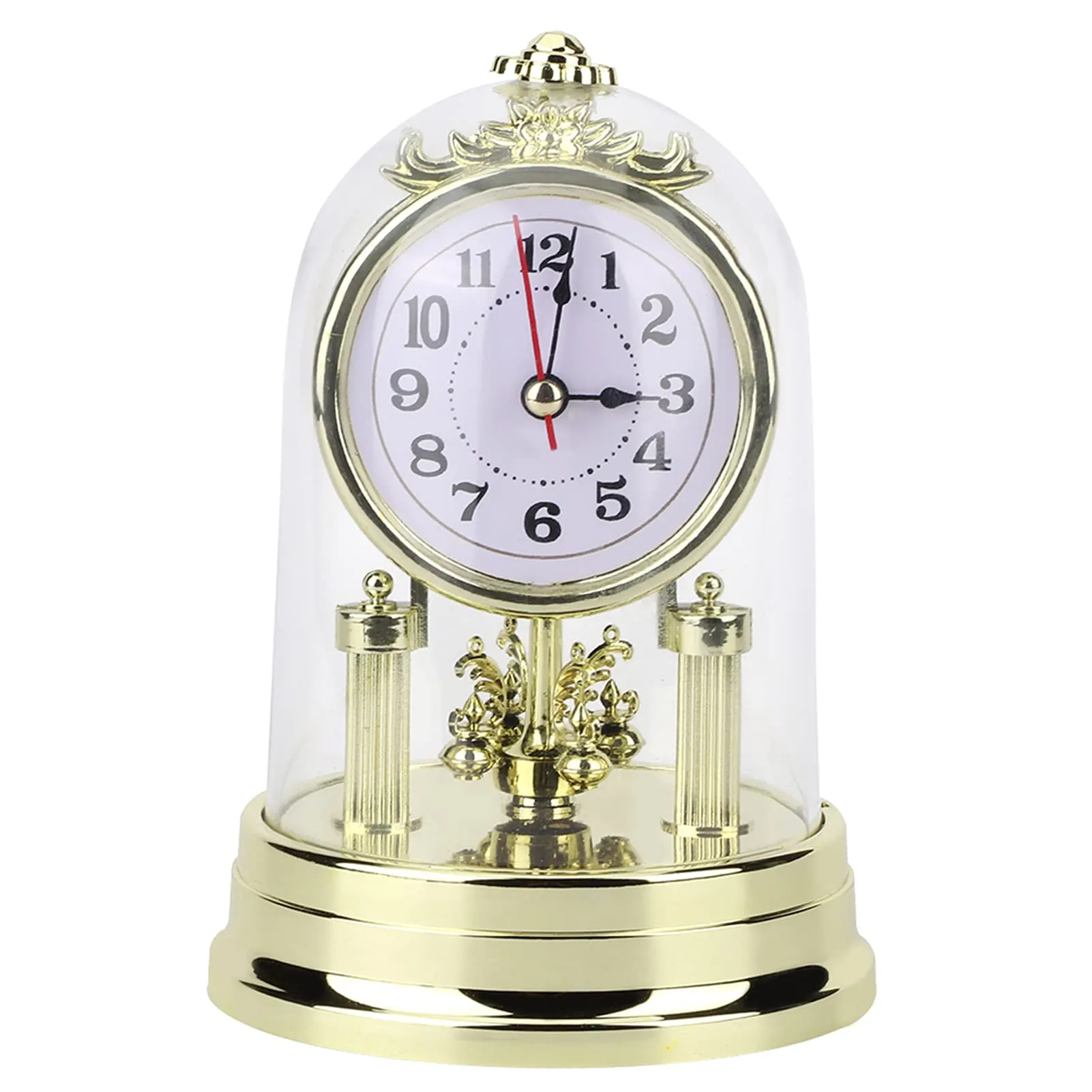 GOTOTOP Table Clocks for Living Room Decor Antique Wall Clock Baroque Retro European Style Table Clock Mantel Clock for Home Hotel Decorative Wall Mounted Desk Alarm Clock(Gold)