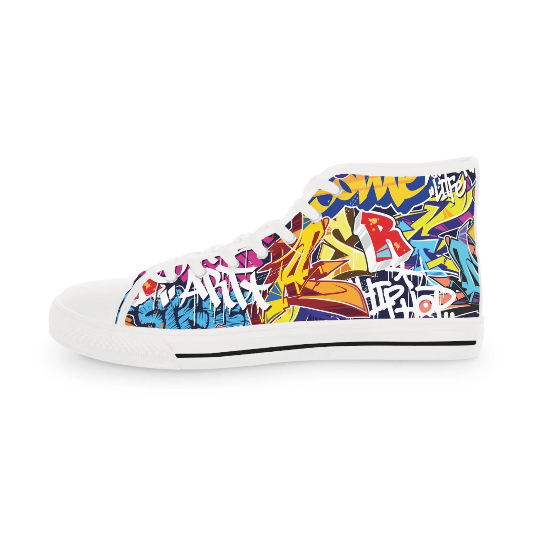 Graffiti Groove - Men's High-Top Sneakers