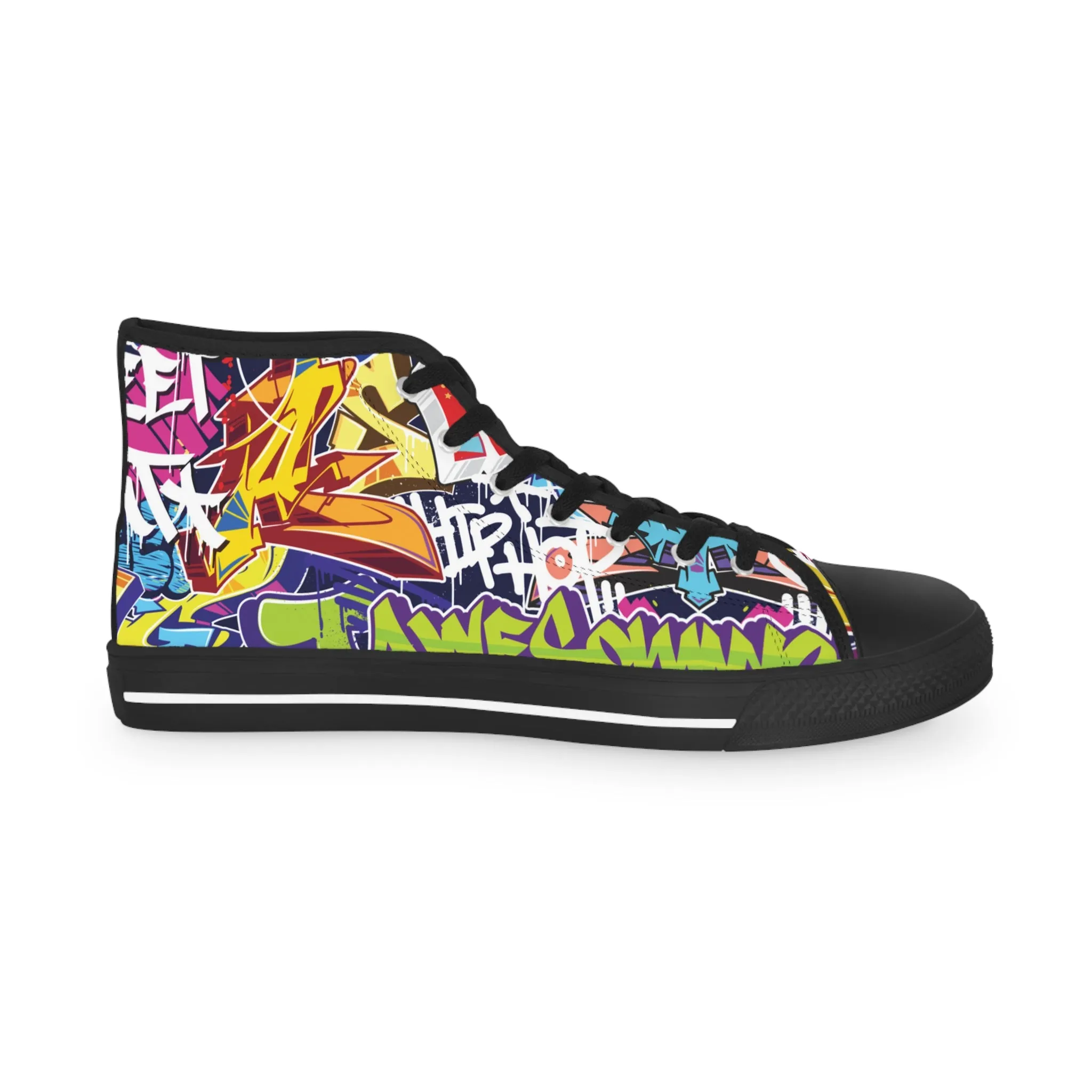 Graffiti Groove - Men's High-Top Sneakers